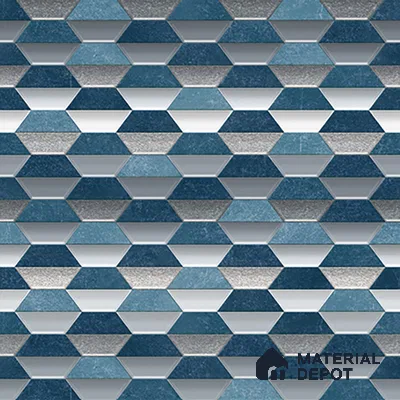 Geometric Wall & Floor Tile TL 07237 D Alpi 8002 GLM (Silver) 1 ft x 1 ft Ceramic Matte Finish - 9 mm  | 2 mm Spacer is Mandatory | Please Expect a Slight Variation of Pattern (Sample)